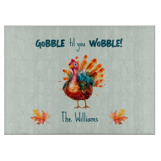Quirky Watercolor Turkey Sage Grönt Rectangular (Framsidan)