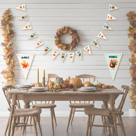 Quirky Watercolor Turkey Thanksgiving Vimplar