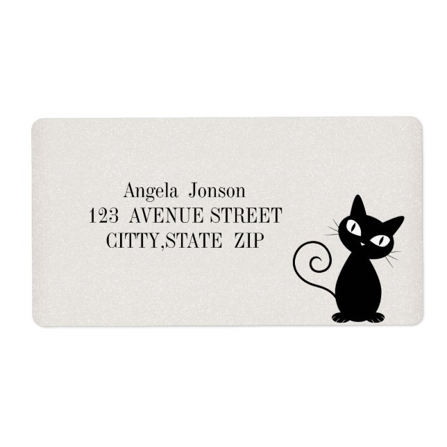 Quirky Whimsical Black Cat Glittery Fraktsedel (Framsidan)