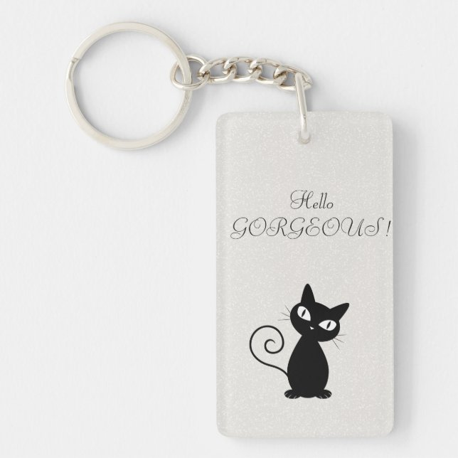 Quirky Whimsical Black Cat Glittery-Hej Gorgous (Framsidan)