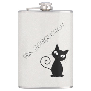 Quirky Whimsical Black Cat Glittery-Hej Gorgous Fickplunta