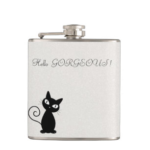 Quirky Whimsical Black Cat Glittery-Hej Gorgous Fickplunta