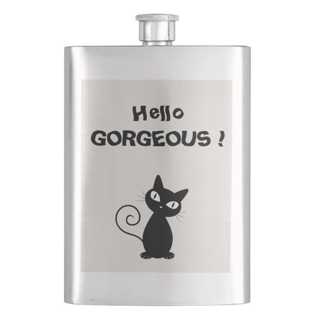 Quirky Whimsical Black Cat Glittery-Hej Gorgous Fickplunta (Framsidan)