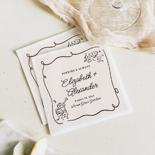 Quirky & Whimsical Cupid Cherubs Bröllop Pappersservett