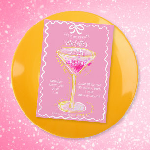 Quirky Whimsical Vuxen Cocktail-Födelsedagsfest Inbjudningar