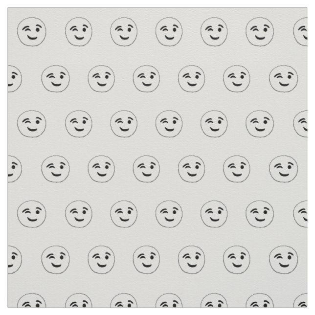 Quirky winking emoticon sketchy teckning tyg (Provkarta)