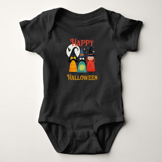 Quirky Witches Happy halloween Spooky Cute T Shirt (Framsida)