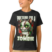 Quirky Zombie Cat Design för Halloween-Roligt