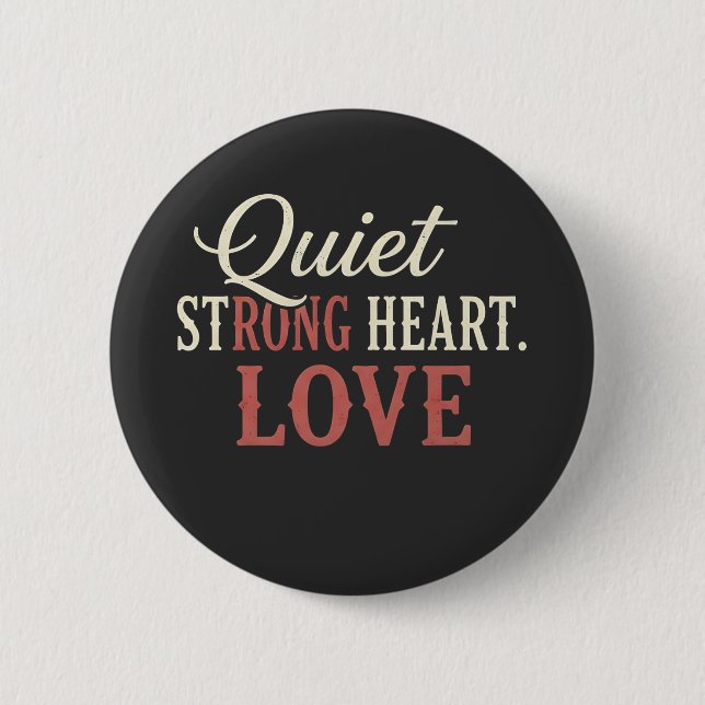 QUIT Strong Heart Love  Knapp (Framsida)