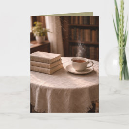 Quite Moments: Morning Tea and Books Art Card Kort