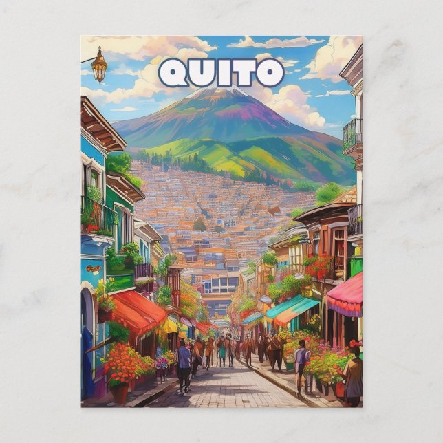 Quito, a city perched in the Andes Vykort (Framsida)