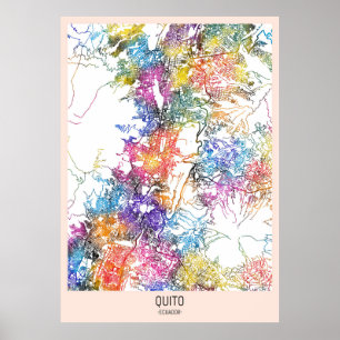 Quito Ecuador City Karta Poster