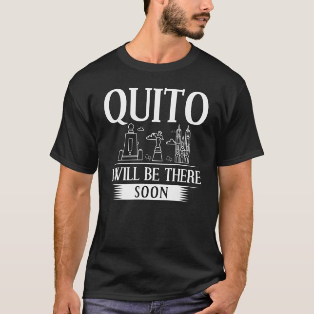 Quito Ecuador City Trip Skyline Map Travel T Shirt (Framsida)