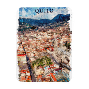 Quito Ecuador Cityscape Magnet