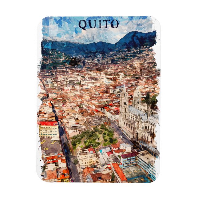 Quito Ecuador Cityscape Magnet (Vertikal)