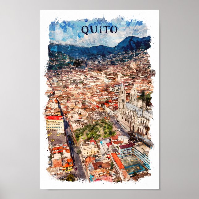 Quito Ecuador Cityscape Poster (Framsidan)