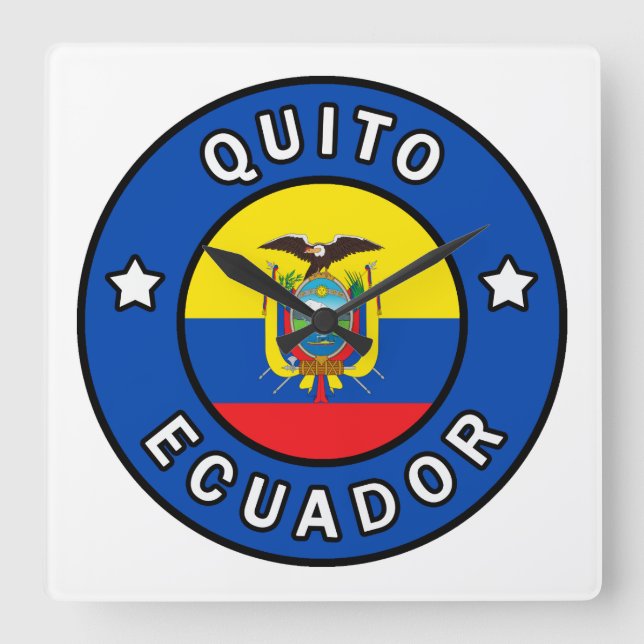 Quito Ecuador Fyrkantig Klocka (Framsida)
