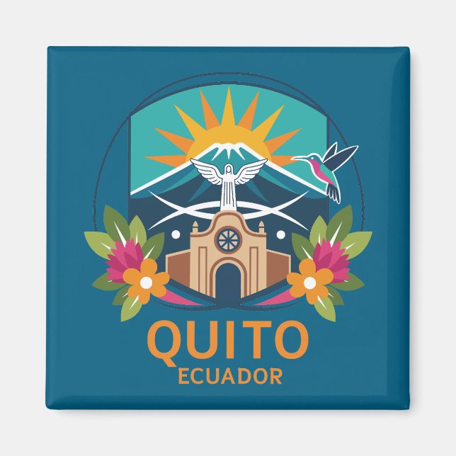 Quito Ecuador South America Magnet (Framsidan)