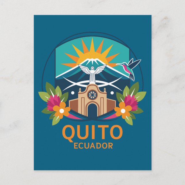 Quito Ecuador South America Vykort (Framsida)