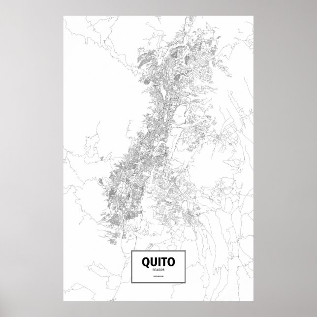 Quito, Ecuador (svart på vitt) Poster (Framsidan)
