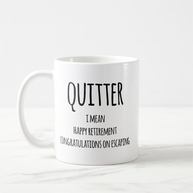 Quitter Pension Gift, Funny Pension Gift Co. Kaffemugg (Vänster)