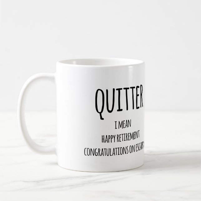 Quitter Pension Gift, Funny Pension Gift Kaffemugg (Vänster)