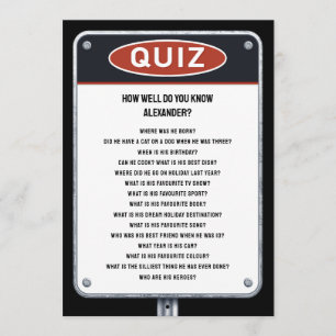 Quiz-fest med vägmärke inbjudningar