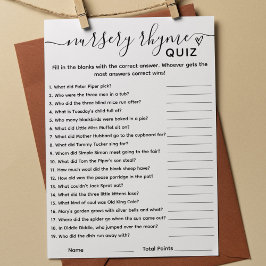 Quiz-kort för babyvisningsspel - könshysa inbjudningar