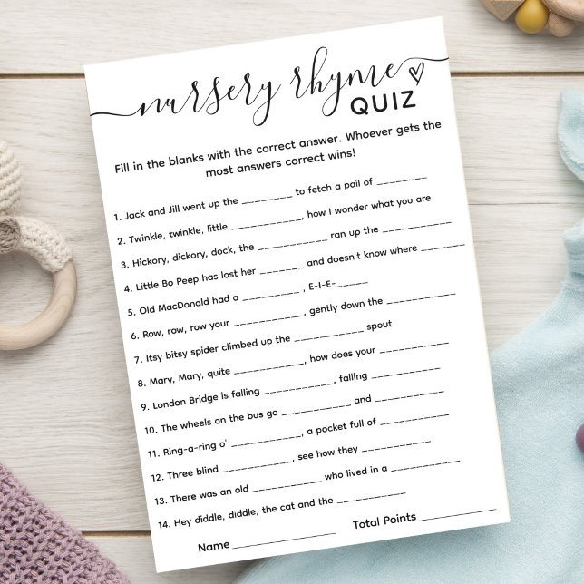 Quiz-kort för babyvisningsspel - könshysa inbjudningar (Skapare uppladdad)