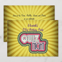 Quiz Night BirthdayTrivia Party Gult Sunburst