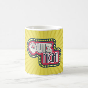 Quiz Night Trivia Party Gult Sunburst Kaffemugg
