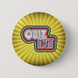 Quiz Night Trivia Party Gult Sunburst Knapp