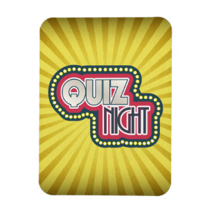 Quiz Night Trivia Party Gult Sunburst Magnet