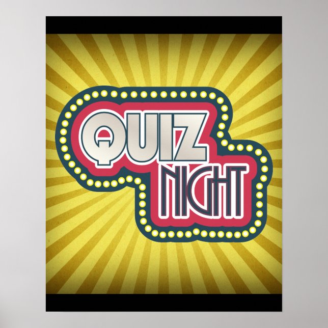 Quiz Night Trivia Party Poster (Framsidan)
