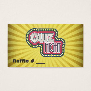 Quiz Night Trivia Party Raffle Biljett