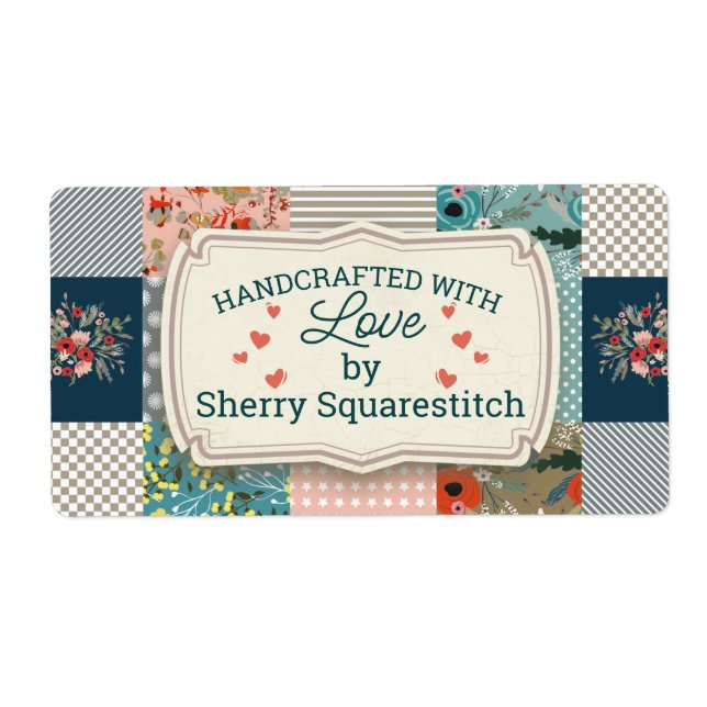 Qulter Quilting blommigt rand block quilt Fraktsedel (Framsidan)