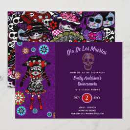 QUNICEANERA Day of the dead Sugar Skullsötad 16 Inbjudningar