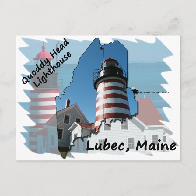 Quoddy Head Lighthouse ver2 Vykort (Framsida)