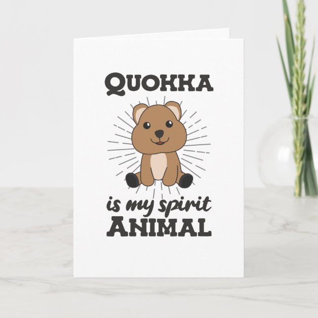 Quokka är mitt självanska djur - Cute Quokkas Vint Kort (Framsida)