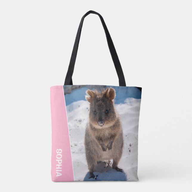 Quokka Australia Cute Animal on the Beach Photo Tygkasse (Baksida)