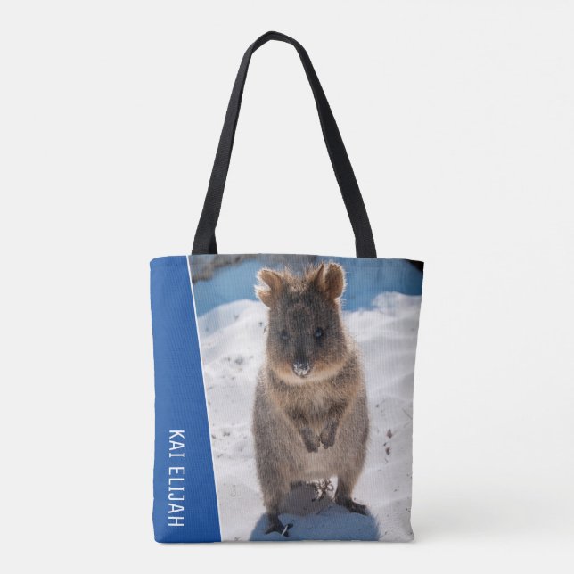 Quokka Australia Cute Animal on the Beach Photo Tygkasse (Baksida)