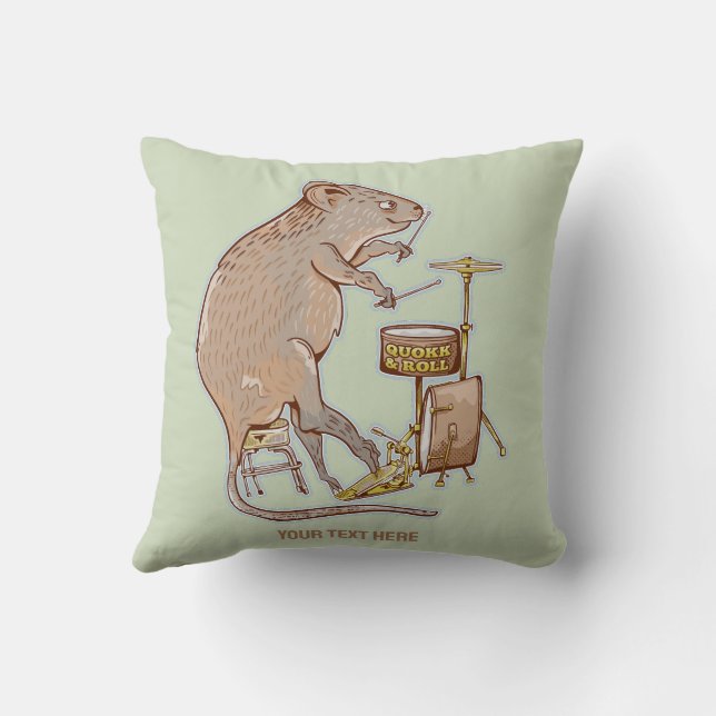 Quokka Australian Animal Drummer Kudde (Baksida)