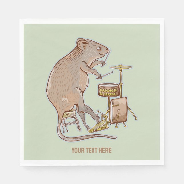 Quokka Australian Animal Drummer Pappersservett (Framsidan)