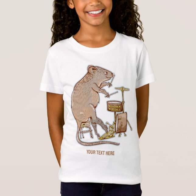 Quokka Australian Animal Drummer T Shirt (Framsida)