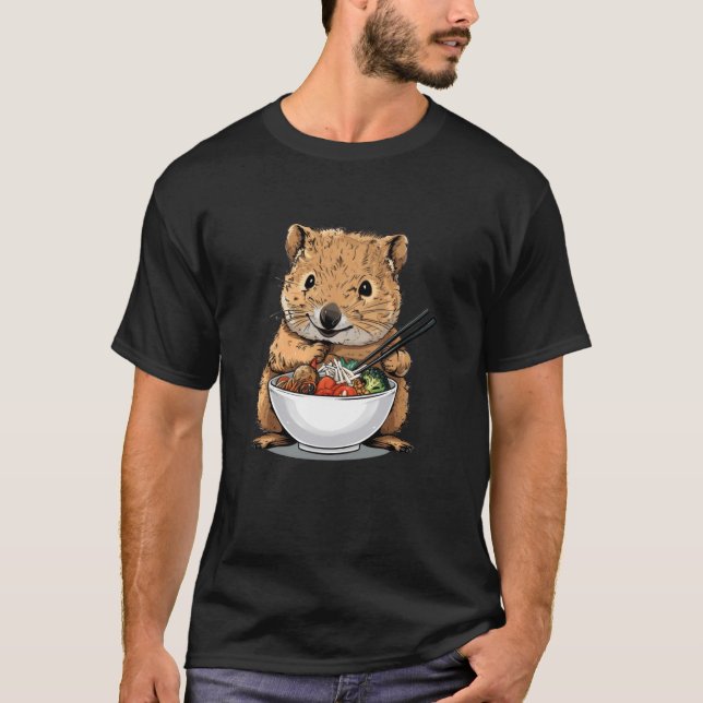 Quokka Eating Bibimbap T Shirt (Framsida)