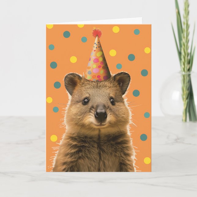 Quokka Födelsedagsfest Greeting Card Kort (Framsida)