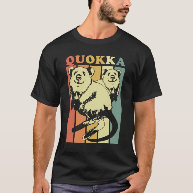 Quokka Gestreift T Shirt (Framsida)