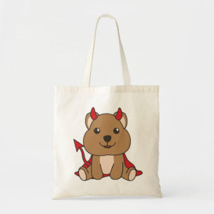 Quokka Halloween Sweet Djävulen Witch Costume Tote Tygkasse