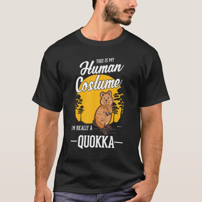 Quokka Human Costume Halloween Quokka T Shirt (Framsida)