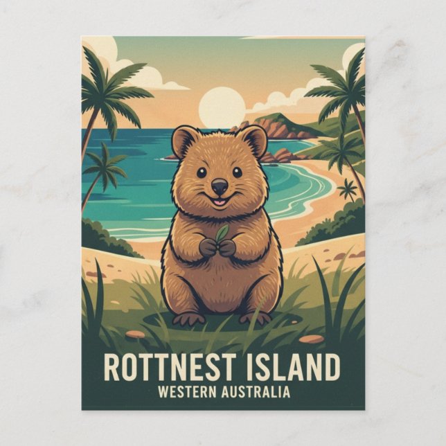 Quokka i Rottnest Island Australia Vykort (Framsida)